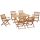 7-piece garden set natural wood garden patio set folding outdoor balcony set terrace furniture garden furniture