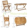 7-piece garden set natural wood garden patio set folding outdoor balcony set terrace furniture garden furniture