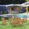 7-piece garden set natural wood garden patio set folding outdoor balcony set terrace furniture garden furniture