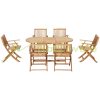7-piece garden set natural wood garden patio set folding outdoor balcony set terrace furniture garden furniture