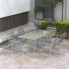 7-piece garden furniture set, light gray dining table and six chairs