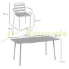 7-piece garden furniture set, light gray dining table and six chairs
