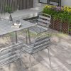 7-piece garden furniture set, light gray dining table and six chairs
