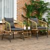 3-piece garden bistro set, seating set, dining set, garden set, gray