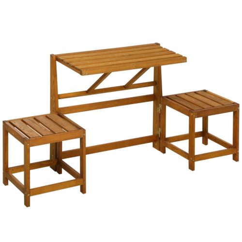 Transformable garden furniture set two-person dining set, table with 2 chairs made of pine wood weatherproof