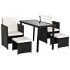 Polyrattan sofa set dining set garden set black