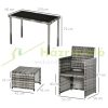 Polyrattan seating set dining set garden set gray