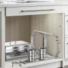 Ezüst chafing büfé ételmelegítő készlet 2 × 7,5 L rozsdamentes acél, fedővel és összecsukható állvánnyal