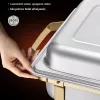 Arany színű chafing büfé ételmelegítő készlet 2 × 7,5 L + 4 × 4 L ételtartóval, 4 egységes
