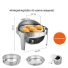 Chafing ételmelegítő készlet 2 × 5,5 L kerek melegen tartó edény felhajtható fedéllel
