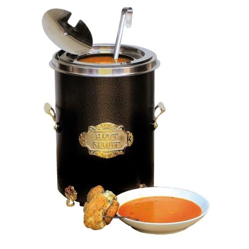 Soup chafing vintage style 5 liter black stainless soup warmer, enameled soup pot