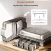 Rozsdamentes chafing büfé ételmelegítő készlet 4 × 8,5 L fedővel, tüzelőanyag-tartóval és fogókkal