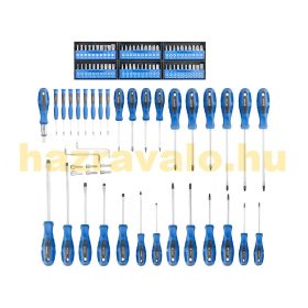 101 darabos csavarhúzó és bitkészlet fali konzollal