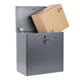   Csomag átvevő doboz 50x31x50 cm csomagok fogadására alkalmas levélláda horganyzott acél antracit csomagpont