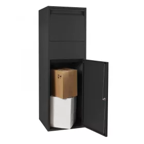 Csomagszekrény Csomag átvevő doboz Közepes méretű csomagok fogadására alkalmas levélláda fekete