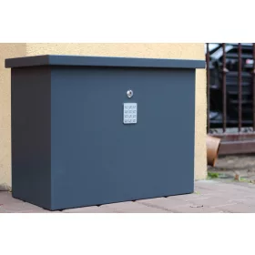   Csomag átvevő doboz távolról nyitható 49x21x38 cm csomagok fogadására alkalmas otthoni csomagpont horganyzott és színre fújt antracit acél