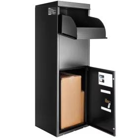   XXL csomagátvevő postaláda számzárral 35,5x29,5x105,5 cm 50 kg kapacitás fekete