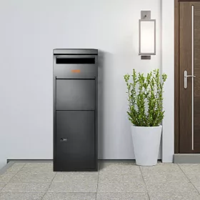   XXL csomagátvevő postaláda számzárral 35,5x29,5x105,5 cm 50 kg kapacitás fekete