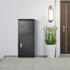 XXL csomagátvevő postaláda számzárral 41,2x40,1x110,5 cm, 50 kg kapacitás fekete