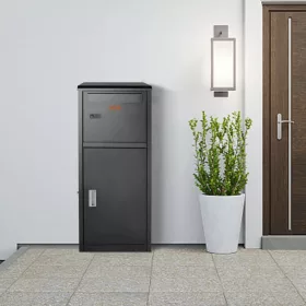   XXL csomagátvevő postaláda számzárral 41,2x40,1x110,5 cm, 50 kg kapacitás fekete