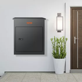   XXL csomagátvevő postaláda számzárral 44x35x58,3 cm 15–20 kg kapacitás  fekete