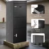 Csomagátvevő postaláda zárral 1198x500x360 mm, levél- és csomagbedobó nyílással, fekete