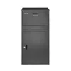 Csomagátvevő postaláda zárral 500x398x980 mm lopásgátló kialakítással, fekete csomagpostaláda 