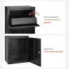 Csomagátvevő postaláda zárral 500x398x980 mm lopásgátló kialakítással, fekete csomagpostaláda 