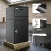Csomagátvevő postaláda zárral 500x398x980 mm lopásgátló kialakítással, fekete csomagpostaláda 