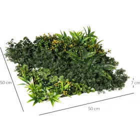   Műnövény dekorfal 12 db élethű levelek 50x50 cm fali zöldfal virágfal növényfal