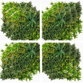   Műnövény dekorfal 12 db élethű levelek 50x50 cm fali zöldfal virágfal növényfal
