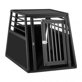   Kutya hordozó kisállat ketrec alumínium hordozható fekete Dogbox