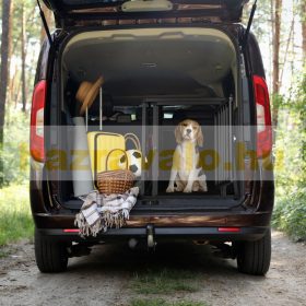   Kutya hordozó kisállat ketrec alumínium hordozható fekete Dogbox