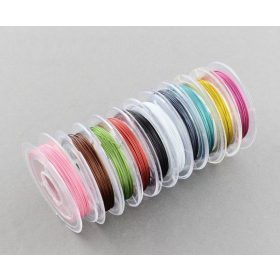   Huzal, ékszerdrót 0,38 mm rozsdamentes kötöződrót 10 db 10 méteres tekercs. összesen 100 m színes sodrott nemesacél drót készlet