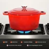 Zománcozott öntöttvas sütőedény 5,68 literes fedővel és 2 fogantyúval, 260 °C-ig alkalmas