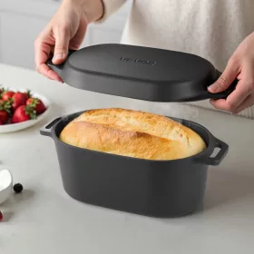   Zománcozott öntöttvas sütőedény 3,31 literes fedővel és fogantyúkkal, 260 °C-ig alkalmas