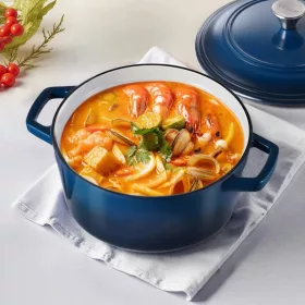   Zománcozott öntöttvas sütőedény 5,68 literes fedővel és 2 fogantyúval, 260 °C-ig használható