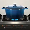Zománcozott öntöttvas sütőedény 5,68 literes fedővel és 2 fogantyúval, 260 °C-ig használható