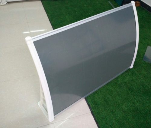 Előtető 270x100cm fehér keret szürke plexi tető