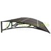 Entrance door protective roof 300x100 cm protective roof black frame brown hollow chamber polycarbonate roof door canopy