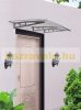 Aluminum canopy 270x95 cm gray anodized K1 type support arm with smoky gray solid polycarbonate cover and drainage.