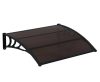 Canopy CELLOX polycarbonate 150x100 black frame brown hollow chamber roof for example over front door or windows. Transport made easier by packaging