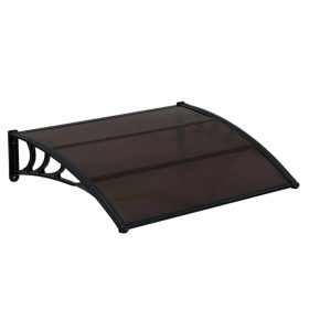   Előtető CELLOX polikarbonát 150x100 fekete keret barna üregkamrás tető például bejárati ajtó vagy ablakok fölé. Szállítás könnyített csomagolás