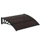 Canopy CELLOX polycarbonate 150x100 black frame brown hollow chamber roof for example over front door or windows. Transport made easier by packaging