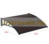 Canopy CELLOX polycarbonate 150x100 black frame brown hollow chamber roof for example over front door or windows. Transport made easier by packaging