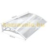 Canopy CELLOX polycarbonate 190x100 White frame translucent hollow chamber roof, for example over an entrance door or windows.  