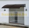 Canopy CELLOX polycarbonate 240x100 black frame brown hollow chamber roof, for example over an entrance door or windows. Transport made easier by packaging