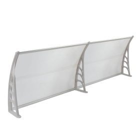   Előtető CELLOX polikarbonát 240x100 szürke keret áttetsző védőtető.  Szállítás könnyített csomagolás