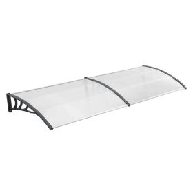   Bejárati ajtó védőtető CELLOX 300x100 cm védőtető antracit szürke keret áttetsző fehér üregkamrás polikarbonnát tető. Szállításkönnyített csomagolás