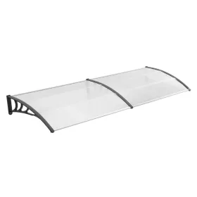 Bejárati ajtó védőtető CELLOX 300x100 cm védőtető antracit szürke keret áttetsző fehér tető
